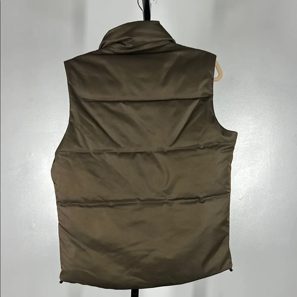 Banana Republic Brown Quilted Vest High Collar
